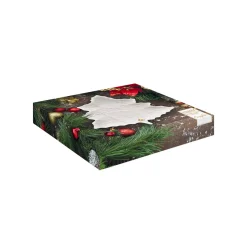 Easy Life Assiette en porcelaine de 22×22 cm HOLLY & BERRIES WHITE> Noël|Holly & Berries