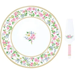 Easy Life Assiette à gâteau Ø 32 cm avec pelle GARDEN JOY> Romantique|Services De Table En Porcelaine