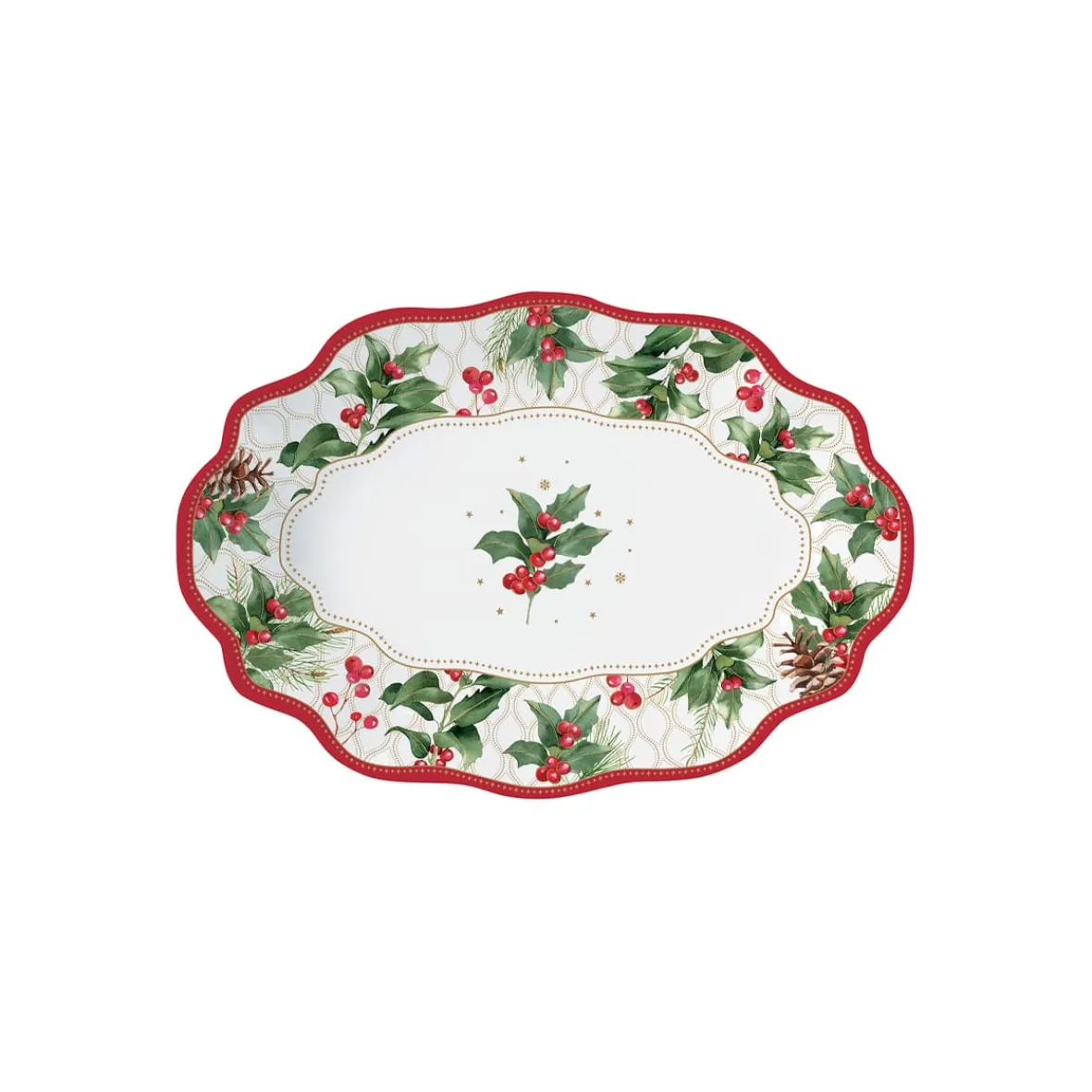 Easy Life Assiette ovale gui CHRISTMAS BERRIES> Noël|Services De Table En Porcelaine