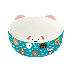 Easy Life Bol avec pieds antidérapants DOGS FAMILY> Gamelle Pour Animaux En Porcelaine|Pet Lovers