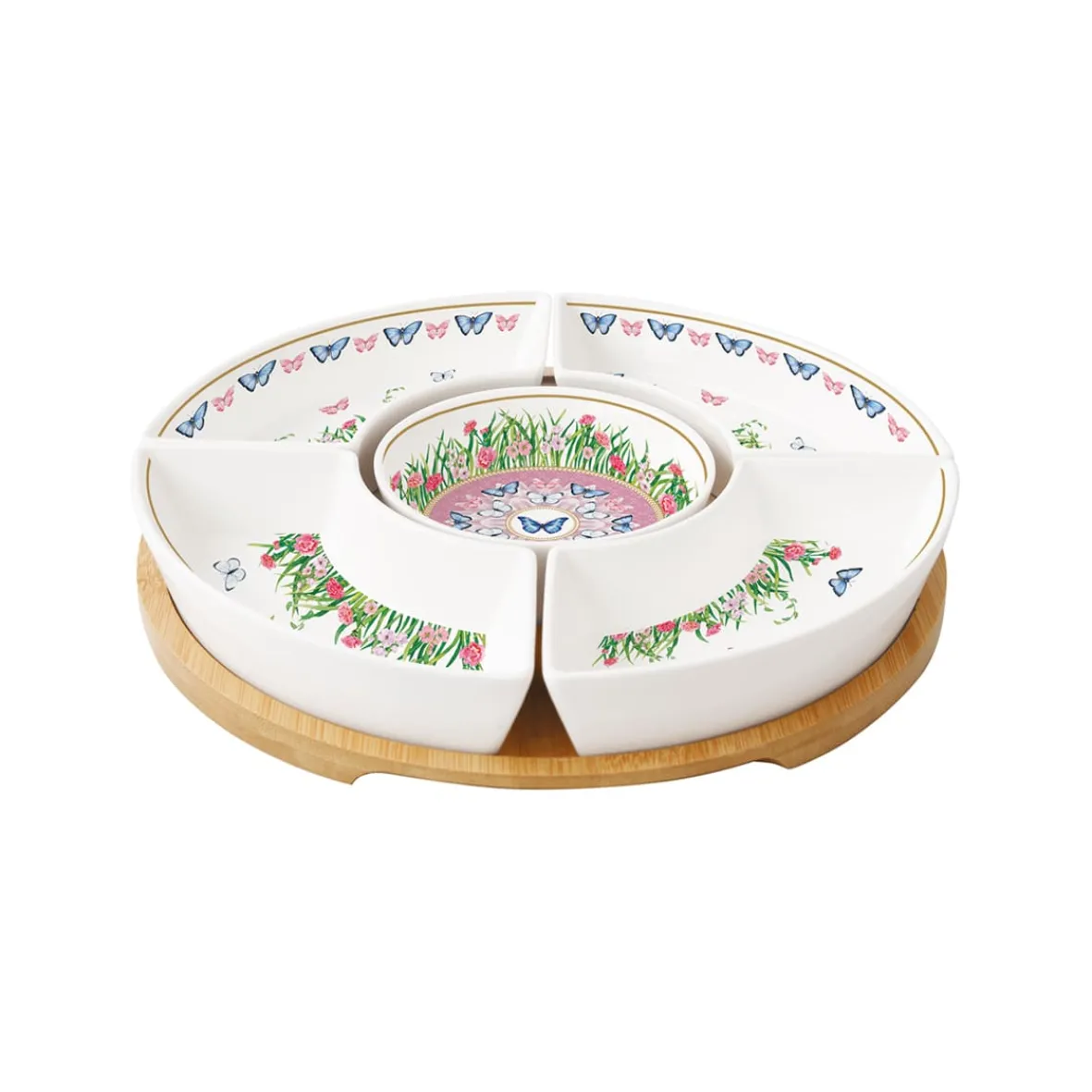 Easy Life Ensemble apéritif avec 5 bols et un plateau SPRING PARADE> Romantique|Services De Table En Porcelaine