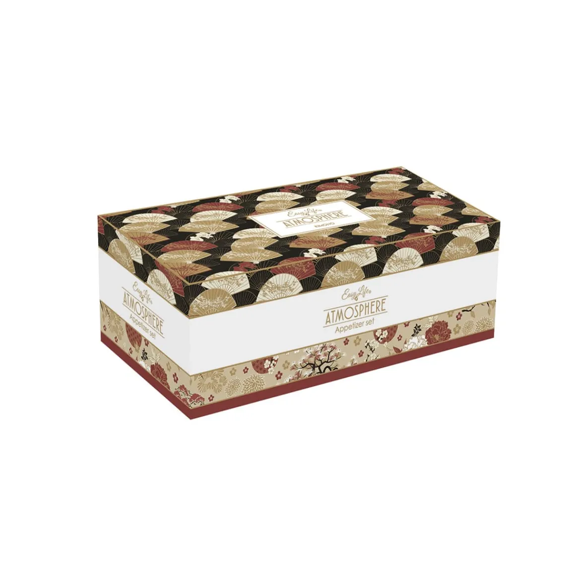 Easy Life Ensemble apéritif avec 4 bols et plateau en bambou KIMONO> Coffret Cadeau|Services De Table En Porcelaine