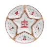 Easy Life Ensemble apéritif avec 6 bols et base en bambou CHRISTMAS WONDERLAND> Noël|Services De Table En Porcelaine​