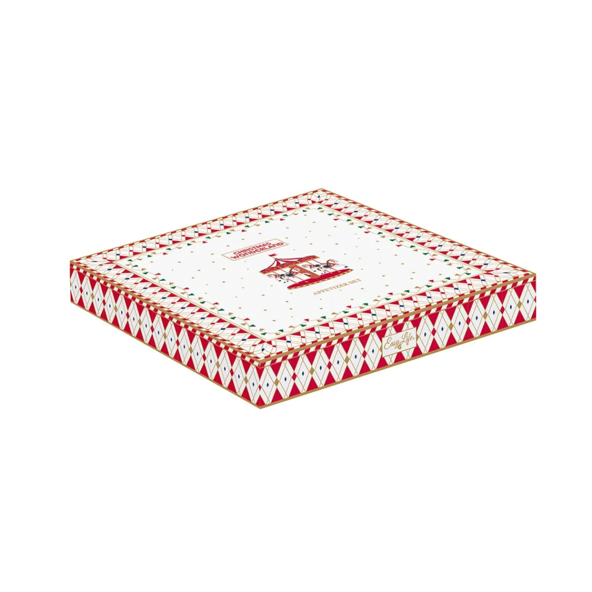 Easy Life Ensemble apéritif avec 6 bols et base en bambou CHRISTMAS WONDERLAND> Noël|Services De Table En Porcelaine
