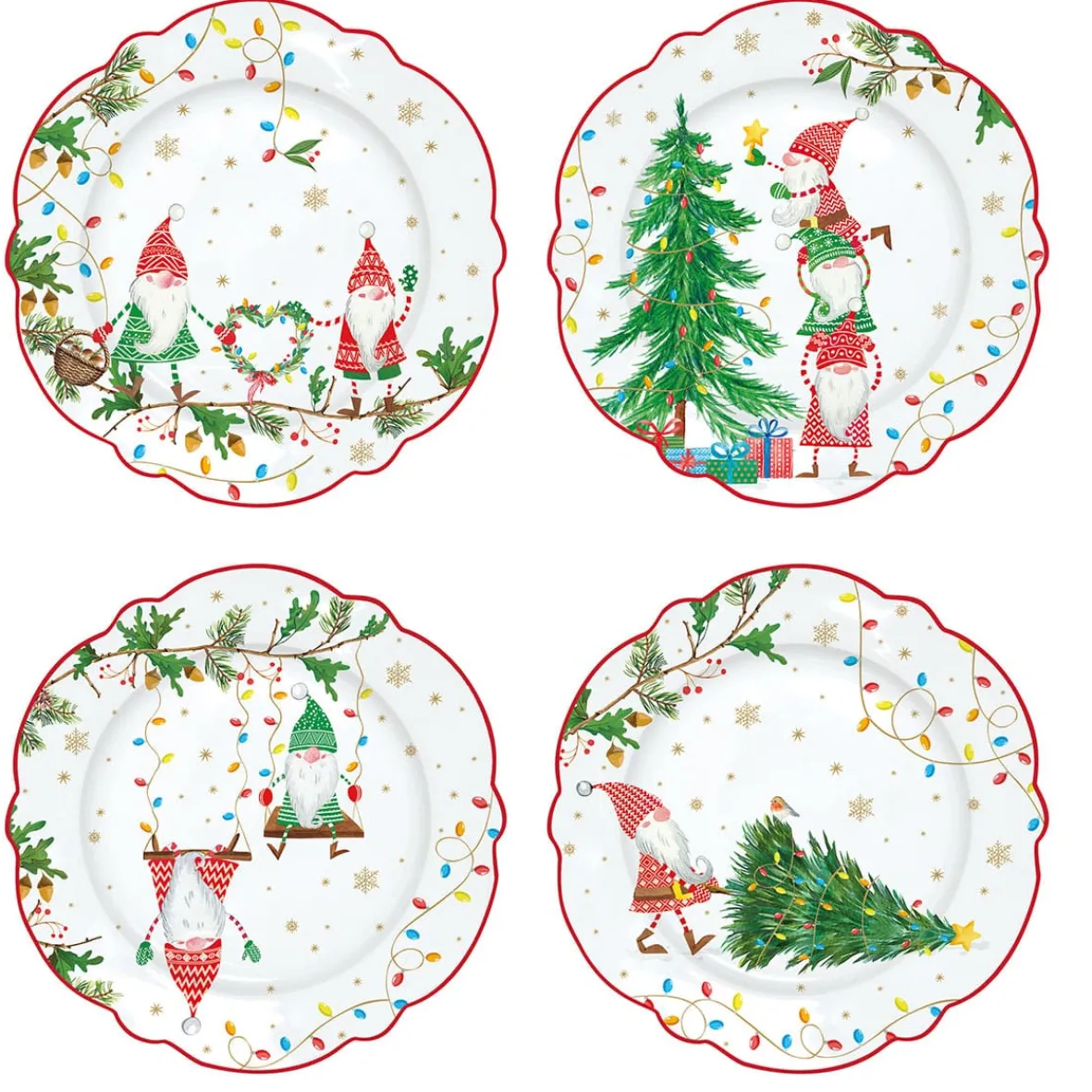 Easy Life Ensemble de 4 assiettes àdessert Ready For CHRISTMAS> Noël|Services De Table En Porcelaine