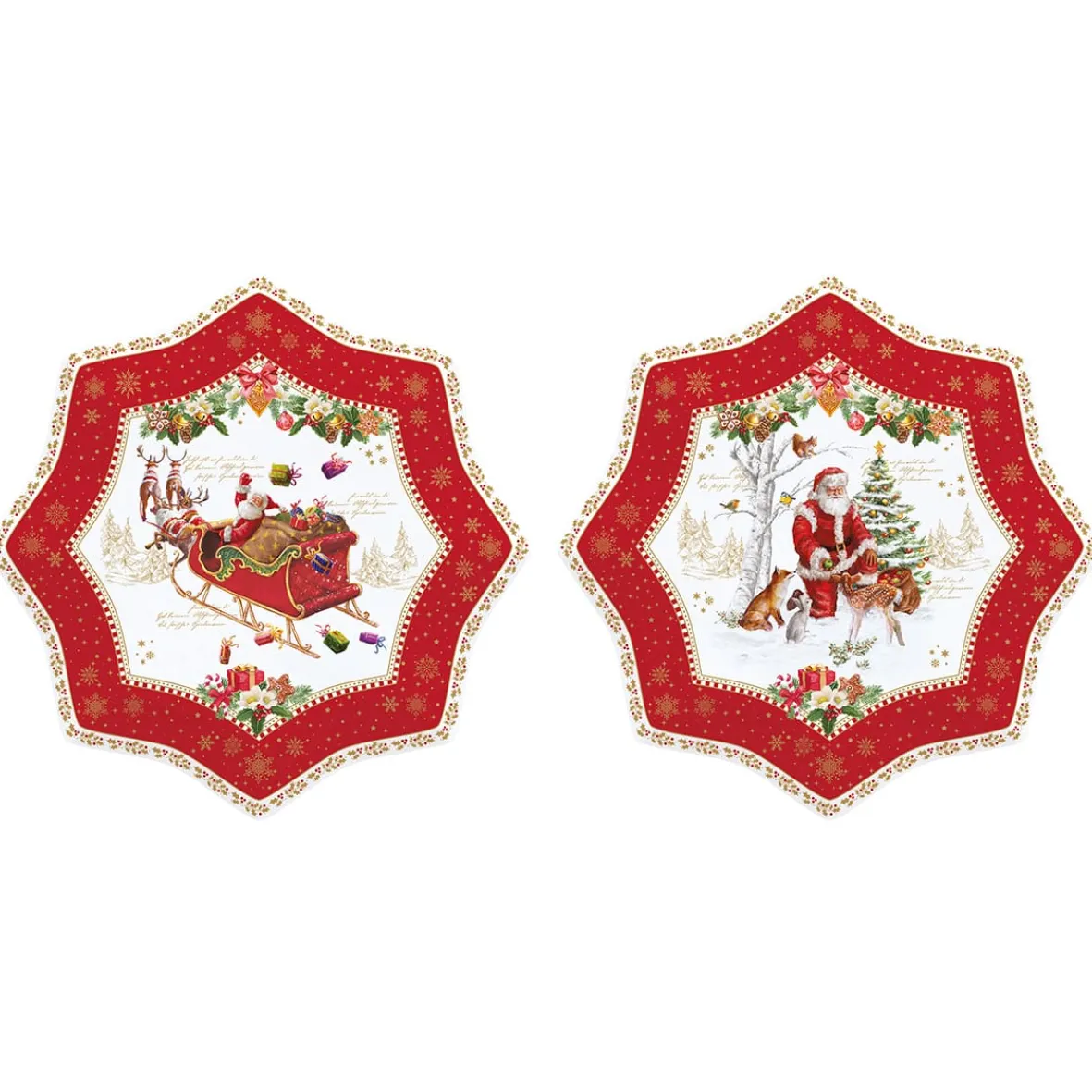 Easy Life Ensemble de 2 assiettes àdessert CHRISTMAS MEMORIES> Noël|Services De Table En Porcelaine