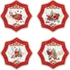 Easy Life Ensemble de 4 assiettes àdessert Ø 16 cm en porcelaine CHRISTMAS MEMORIES> Noël|Services De Table En Porcelaine​