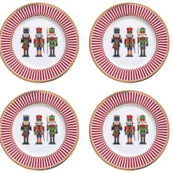 Easy Life Ensemble de 4 assiettes àdessert NUTCRACKER> Noël|Services De Table En Porcelaine​