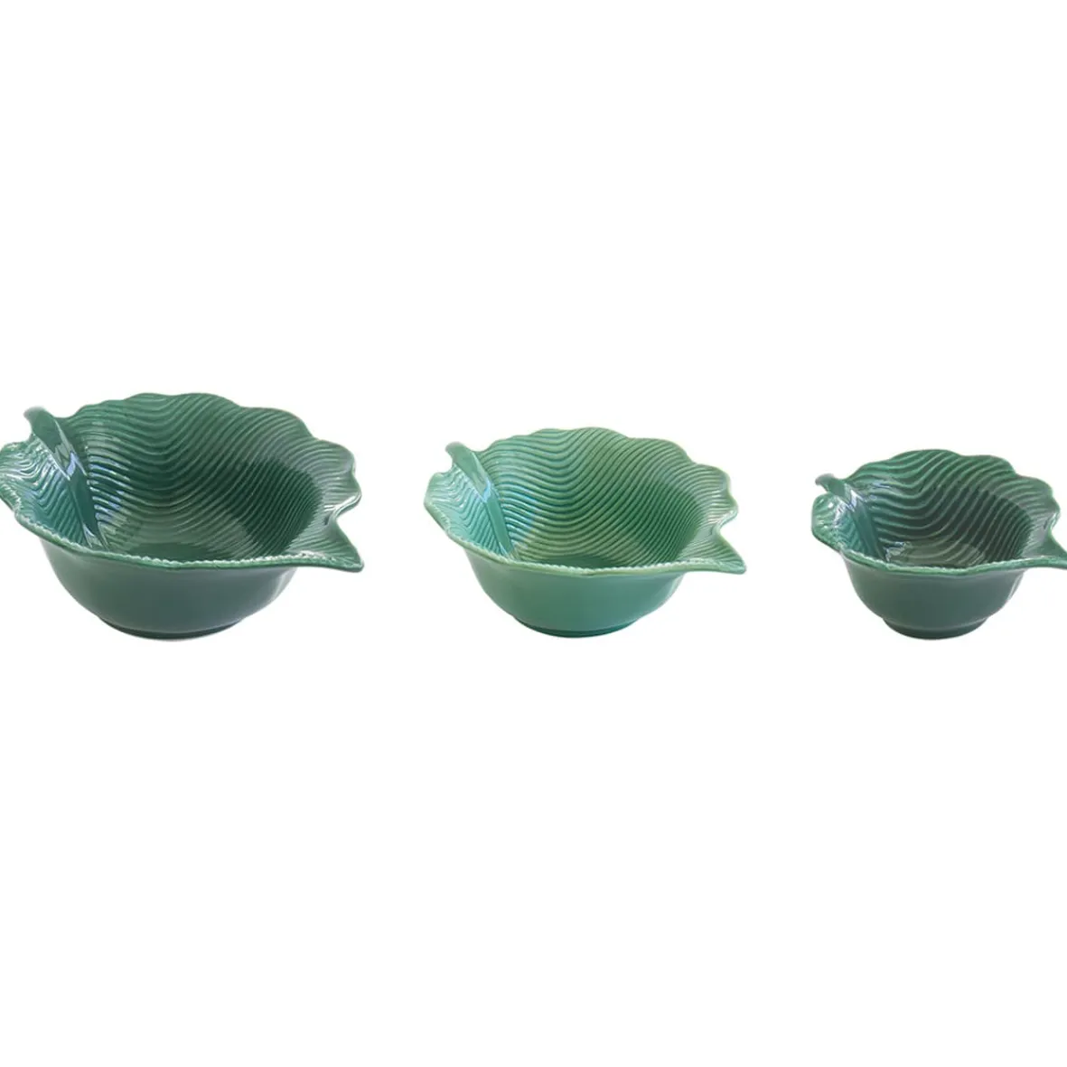 Easy Life Ensemble de 3 bols en porcelaine en forme de feuille MADAGASCAR> Moderne|Services De Table En Porcelaine