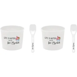 Easy Life Ensemble de 2 bols à glace avec cuillères KITCHEN ELEMENTS> Quotidienne|Services De Table En Porcelaine​