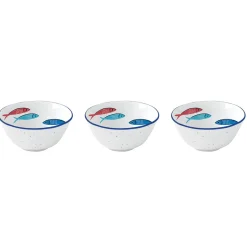 Easy Life Ensemble de 3 bols SARDINE’S PARTY> Maritime|Services De Table En Porcelaine