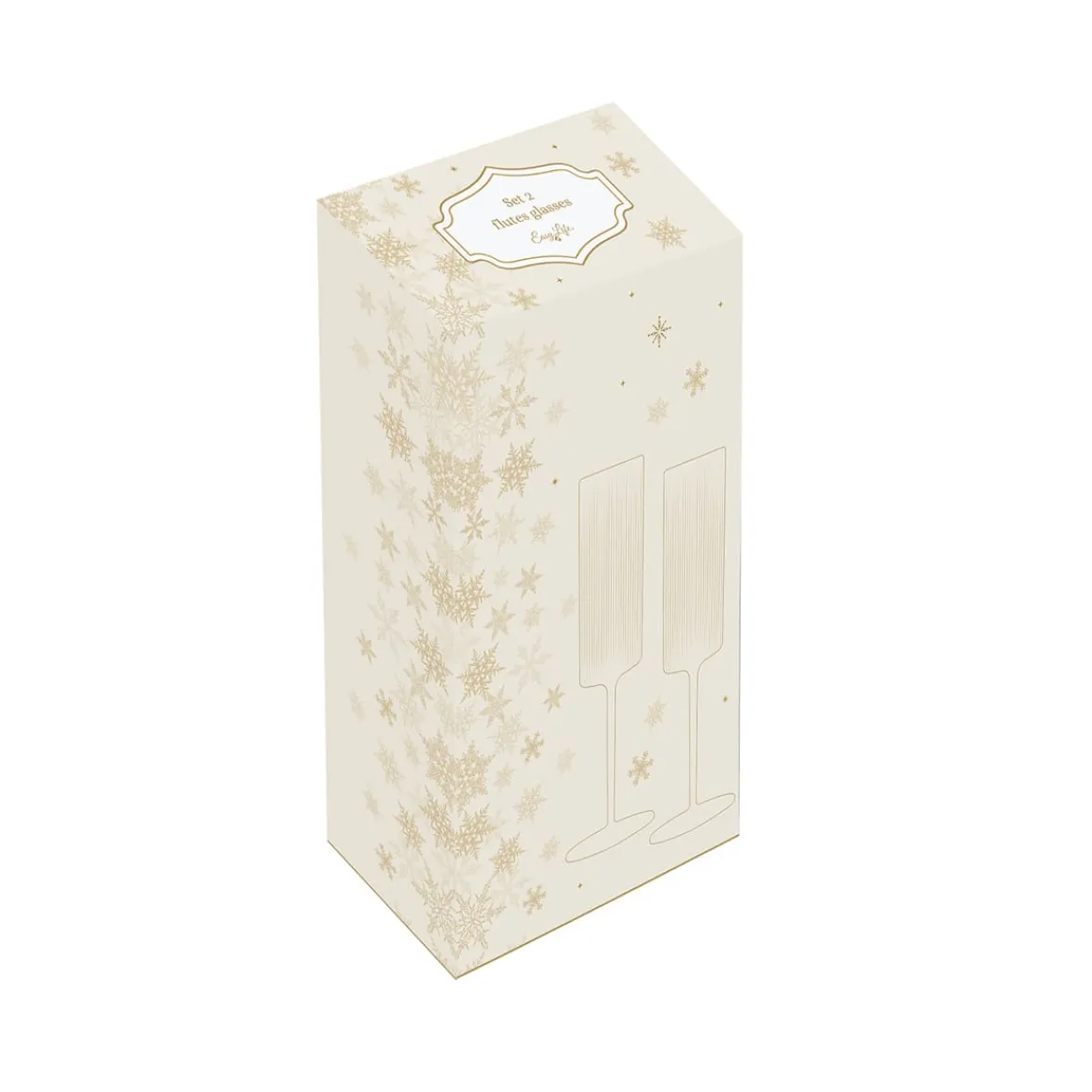 Easy Life Ensemble de 2 flûtes avec fil d’or FESTIVE> Services De Table En Porcelaine|Festive