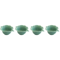 Easy Life Ensemble de 4 mini bols en porcelaine en forme de feuille LEAVES LIGHT GREEN> Moderne|Services De Table En Porcelaine