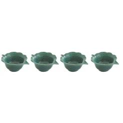 Easy Life Ensemble de 4 mini bols en porcelaine en forme de feuille TROPICAL LEAVES GREEN> Moderne|Services De Table En Porcelaine