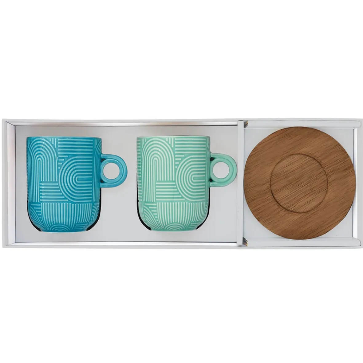 Easy Life Ensemble de 2 mugs avec soucoupe TAKE A LOOP ASS.1> Quotidienne|Petit Dejeuner