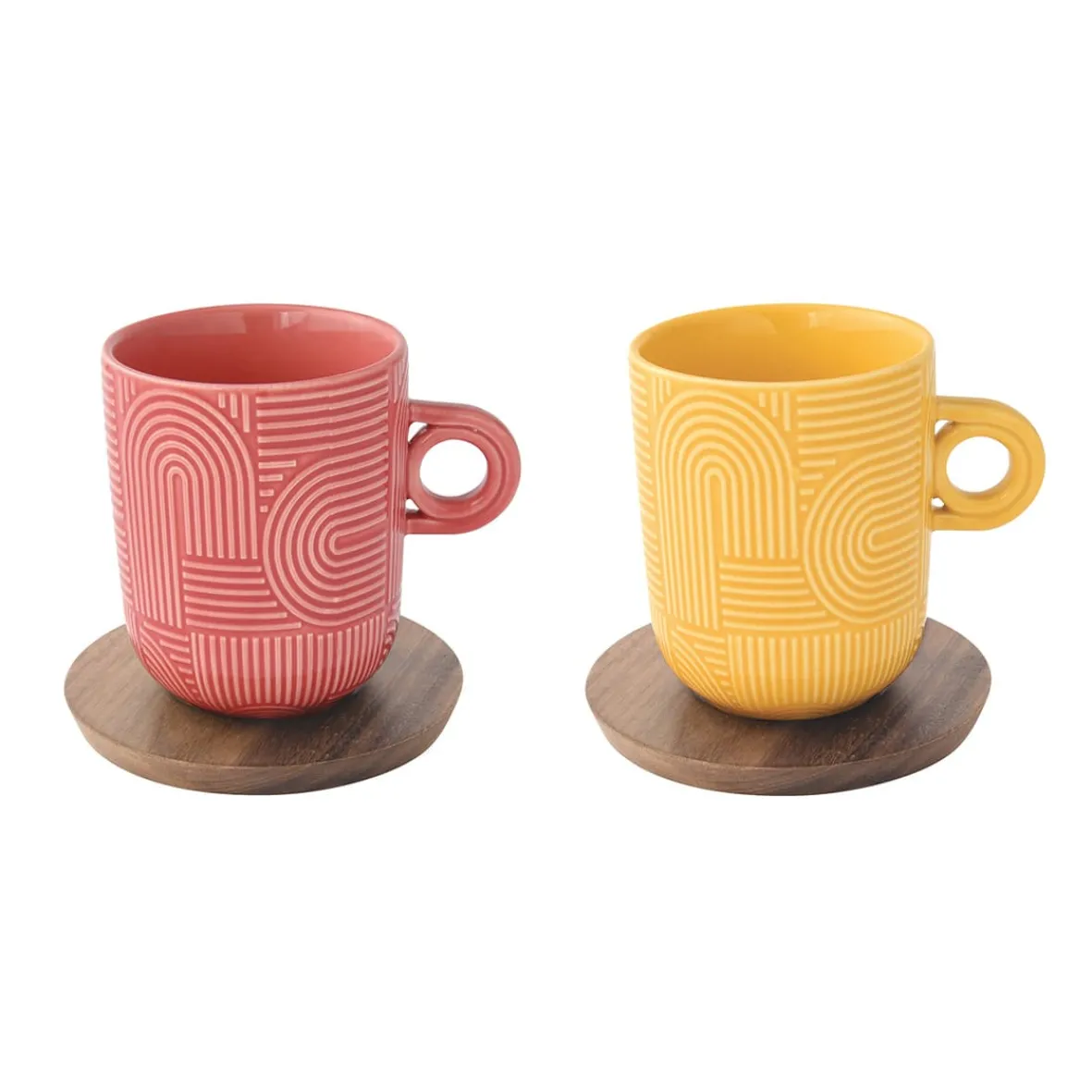 Easy Life Ensemble de 2 mugs avec soucoupe TAKE A LOOP ASS.2> Quotidienne|Petit Dejeuner