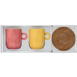 Easy Life Ensemble de 2 mugs avec soucoupe TAKE A LOOP ASS.2> Quotidienne|Petit Dejeuner