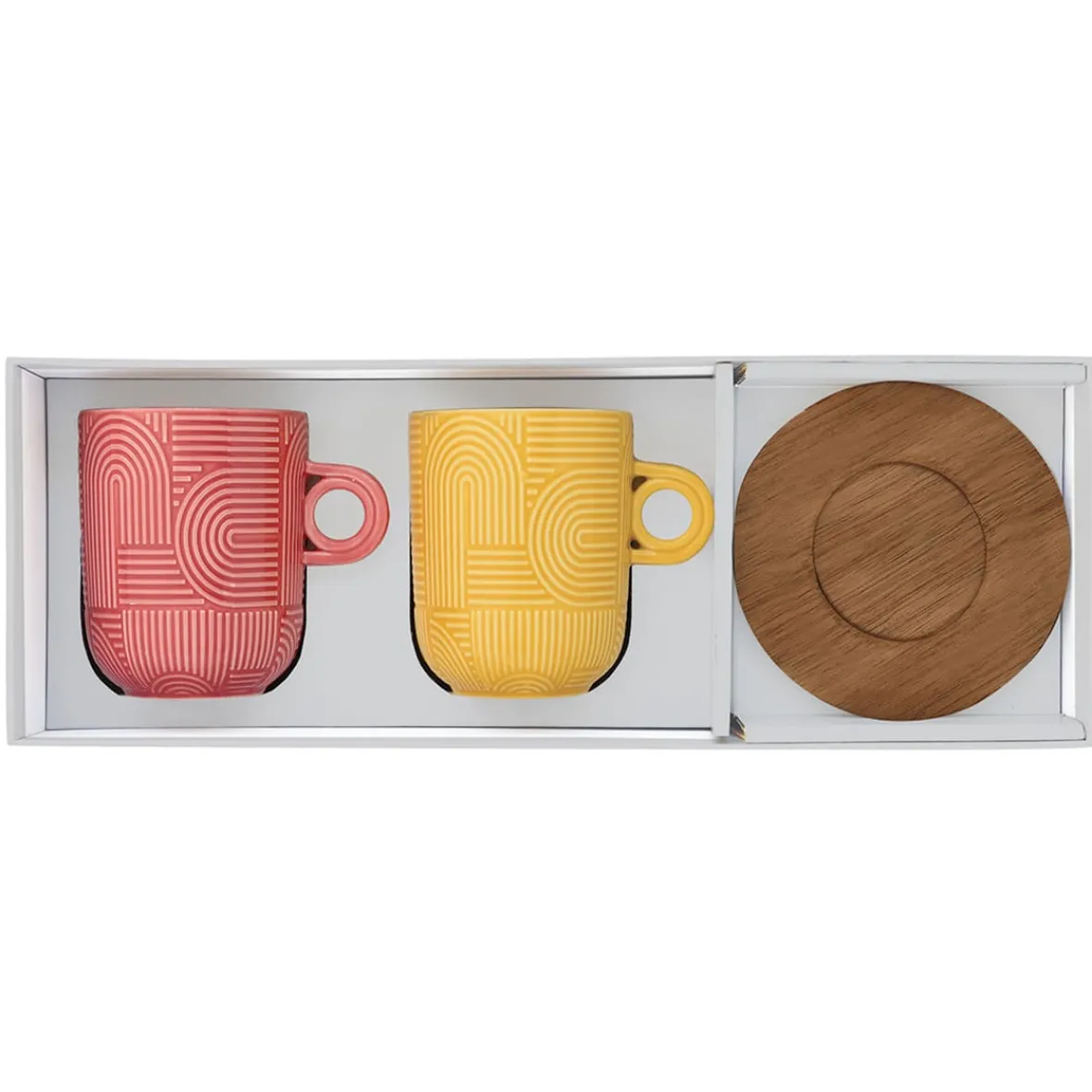 Easy Life Ensemble de 2 mugs avec soucoupe TAKE A LOOP ASS.2> Quotidienne|Petit Dejeuner