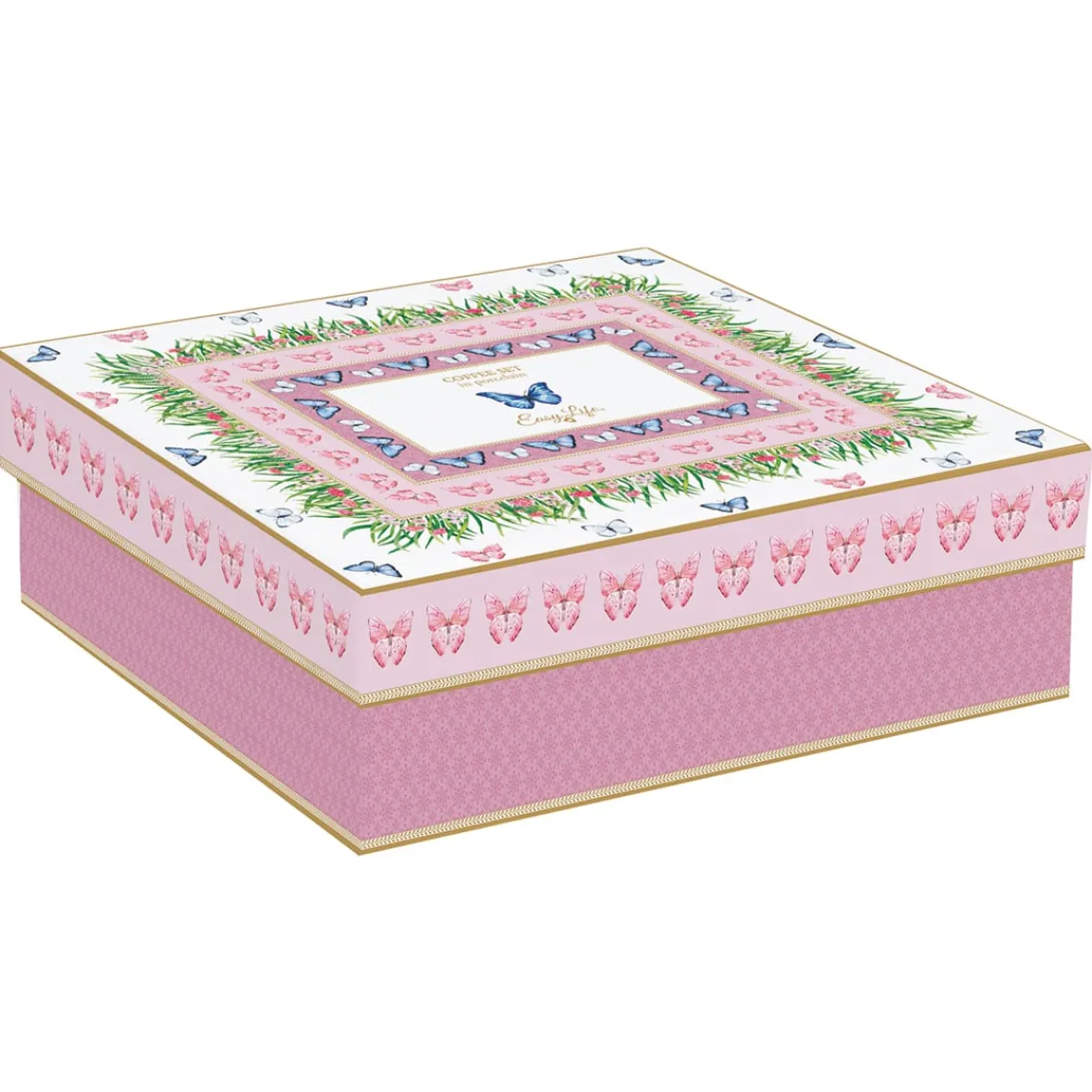 Easy Life Ensemble de 6 petites tasses à café avec soucoupes SPRING PARADE> Romantique|Petit Dejeuner