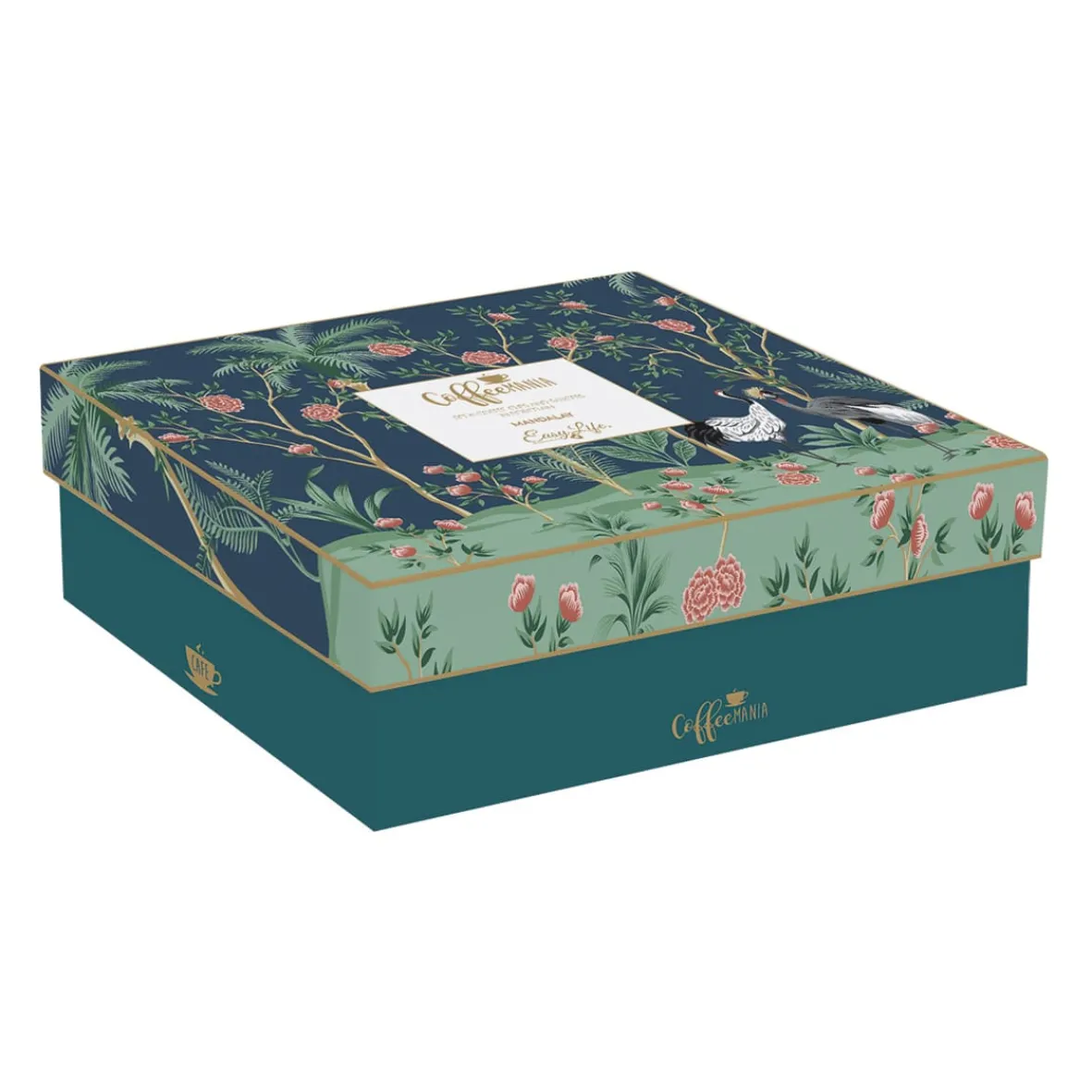 Easy Life Ensemble de 6 petites tasses à espresso de 100 ml avec soucoupes, dans une boîte cadeau MANDALAY> Coffret Cadeau|Petit Dejeuner
