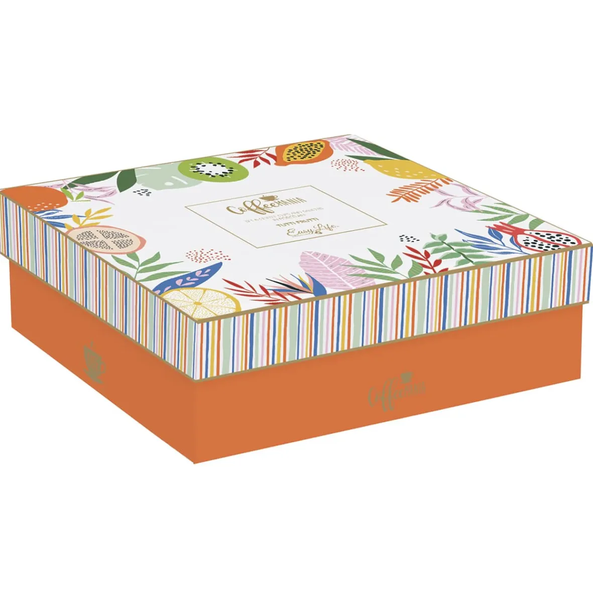 Easy Life Ensemble de 6 petites tasses à espresso avec soucoupes TUTTI FRUTTI> Coffret Cadeau|Petit Dejeuner