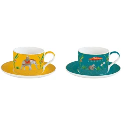 Easy Life Ensemble de 2 tasses avec soucoupes MARAJAH> Ethnique|Petit Dejeuner