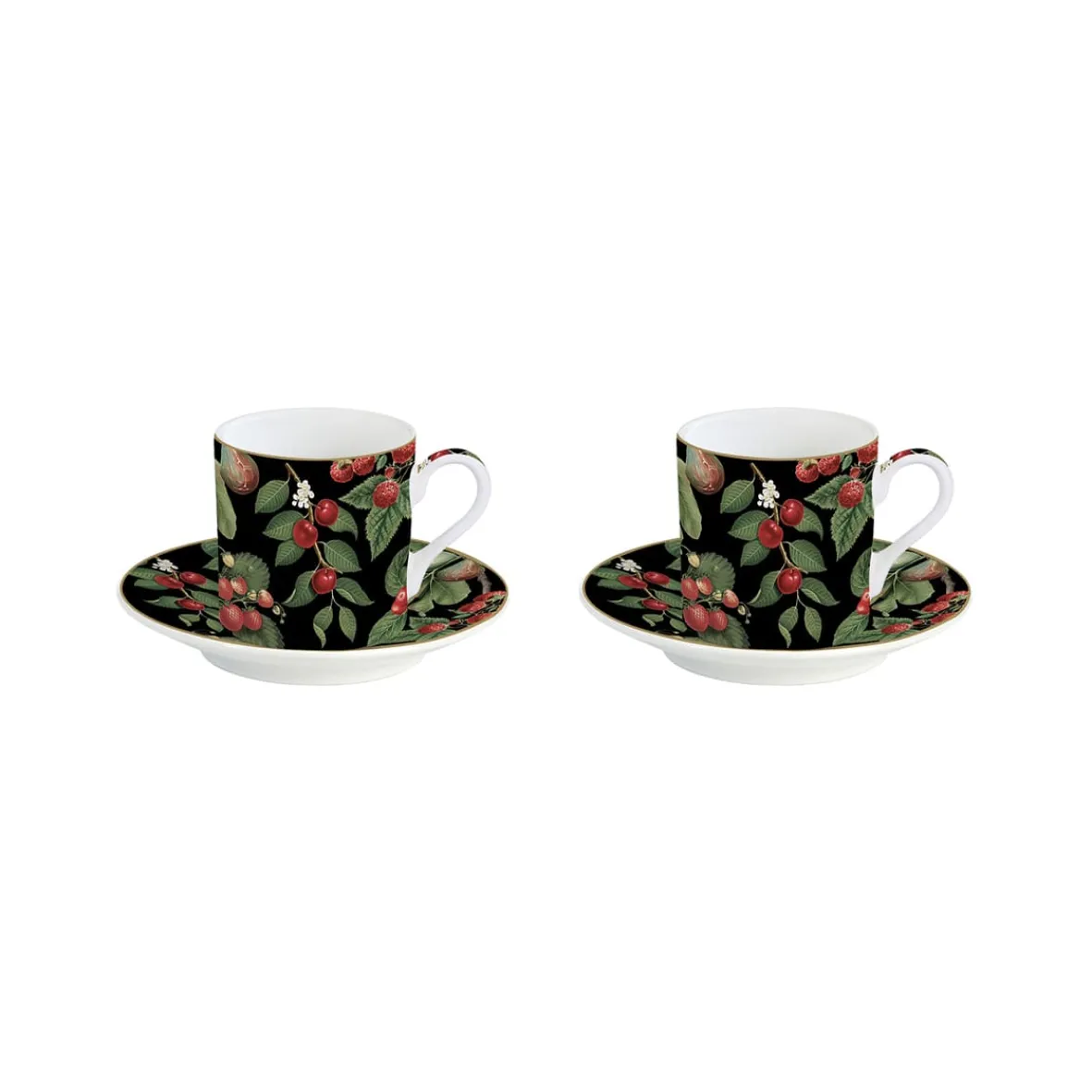 Easy Life Ensemble de 2 tasses à café avec soucoupe ORCHARD> Nature|Petit Dejeuner