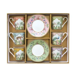 Easy Life Ensemble de 6 tasses à café avec soucoupes PARADIS SAUVAGE> Ethnique|Petit Dejeuner
