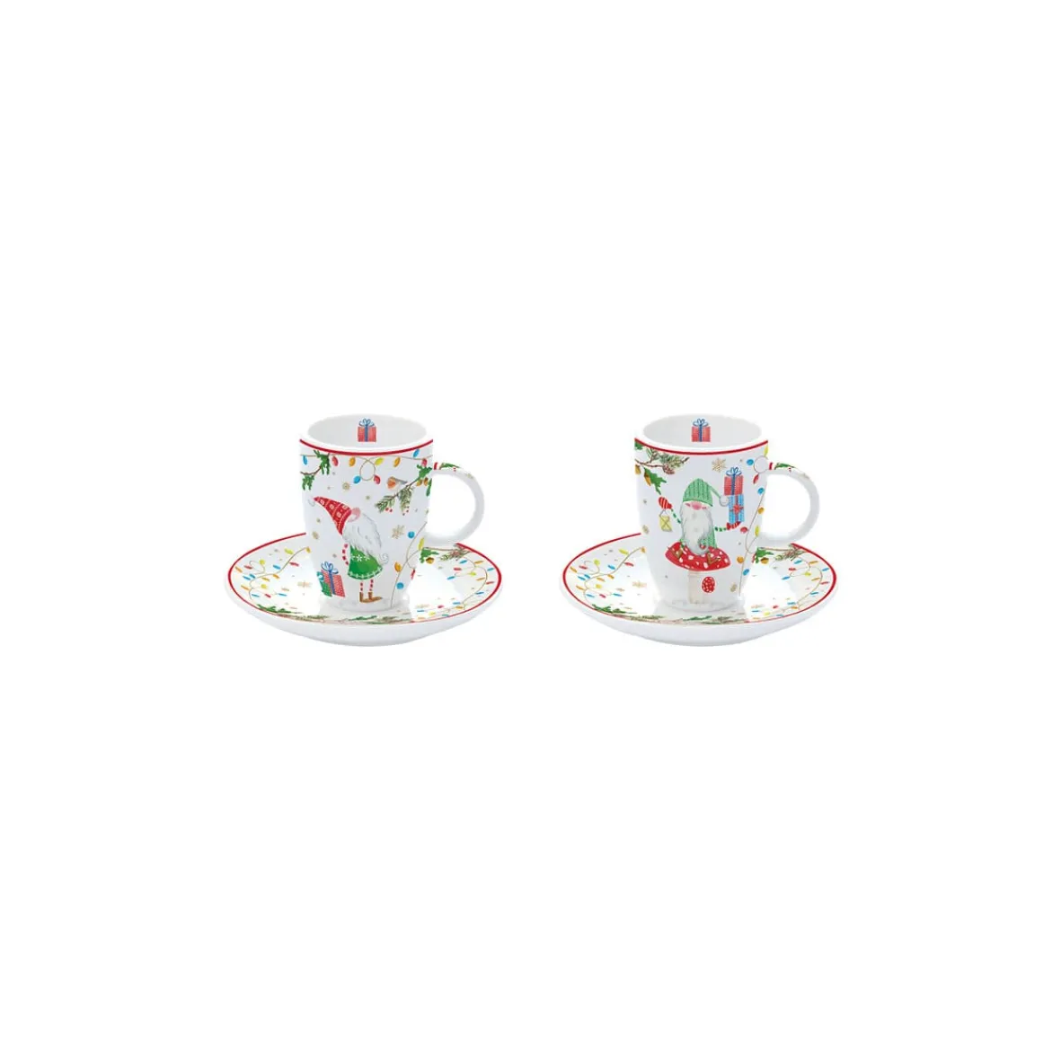 Easy Life Ensemble de 2 tasses à café avec soucoupes Ready For CHRISTMAS> Noël|Petit Dejeuner