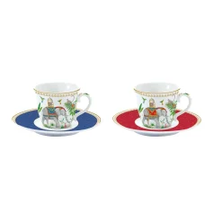 Easy Life Ensemble de 2 tasses à espresso avec soucoupes MARAJAH> Ethnique|Petit Dejeuner