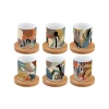 Easy Life Ensemble de 6 tasses à espresso de 100 ml avec soucoupes KILIMANJARO> Coffret Cadeau|Petit Dejeuner