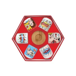 Easy Life Ensemble de 6 tasses à espresso de 100 ml avec soucoupesPOP ART> Coffret Cadeau|Petit Dejeuner