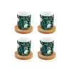 Easy Life Ensemble de 4 verres à café avec soucoupes ROYAL PEONIES> Petit Dejeuner|Royal Peonies