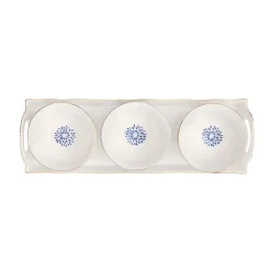 Easy Life Ensemble plateau 33,5×11 cm avec 3 bols Ø 10 cm en porcelaine ELEGANCE> Moderne|Services De Table En Porcelaine​