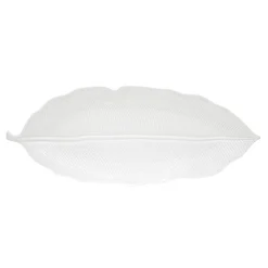 Easy Life Feuille en porcelaine 47×19 cm LEAVES WHITE> Moderne|Services De Table En Porcelaine