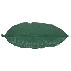Easy Life Feuille en porcelaine 47×19 cm TROPICAL LEAVES GREEN> Moderne|Services De Table En Porcelaine
