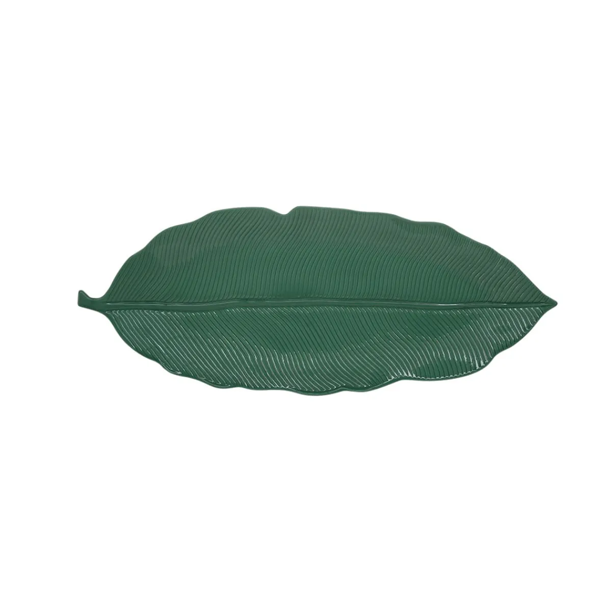 Easy Life Feuille en porcelaine 39×16 cmTROPICAL LEAVES GREEN> Moderne|Services De Table En Porcelaine