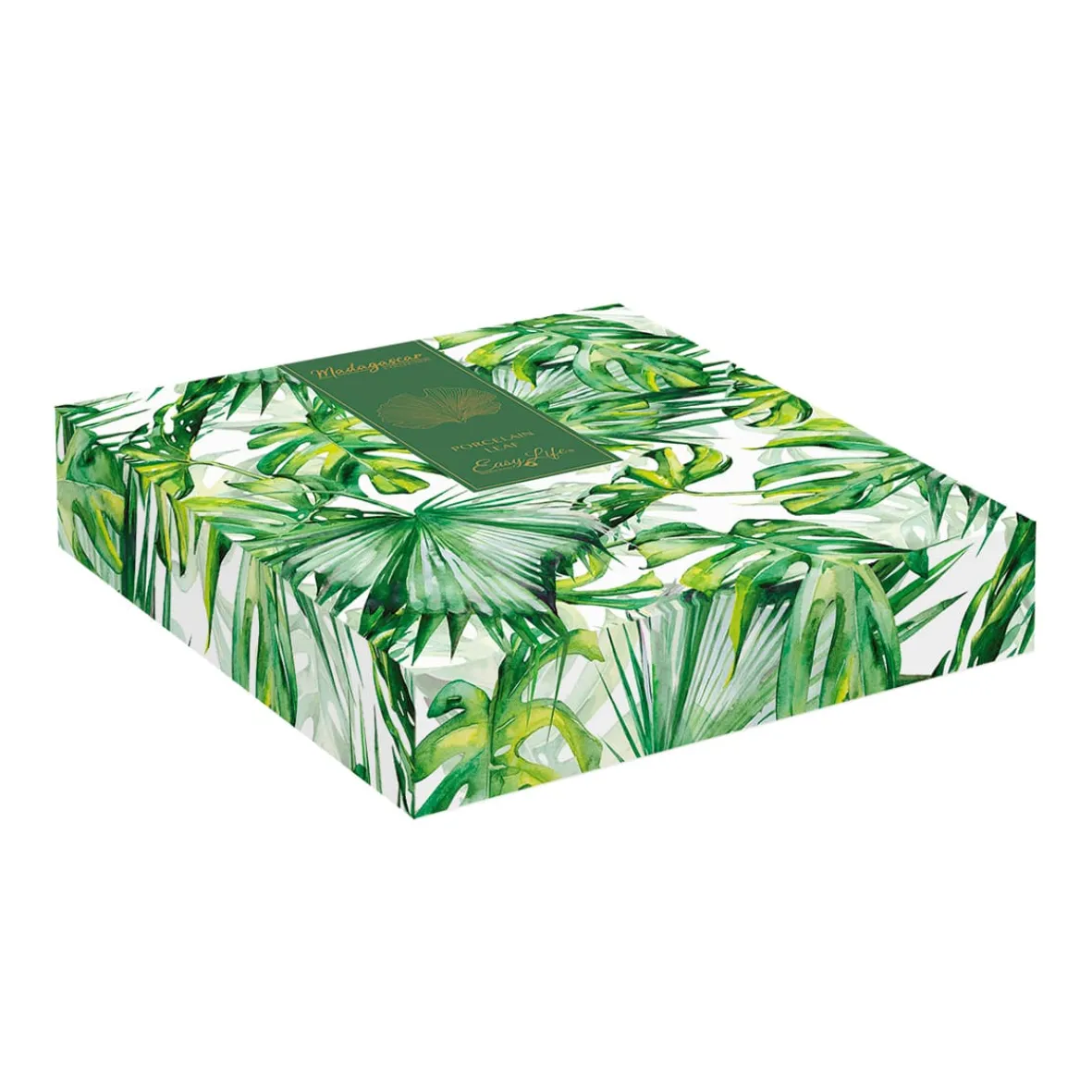 Easy Life Feuille en porcelaine en forme de ginko, 35×29 cm LEAVES WHITE> Moderne|Services De Table En Porcelaine