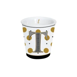 Easy Life Gobelet à café en porcelaine 100 ml dans une boîte A LETTER FOR YOU «T»> Tasse En Cadeau|Petit Dejeuner