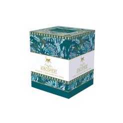 Easy Life Mug et sous-verre en porcelaine avec infuseur 350 ml Atmosphere JUNGLE> Coffret Cadeau|Petit Dejeuner