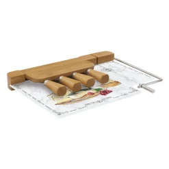 Easy Life Planche à fromage avec fil et 4 couteaux à fromage LES FROMAGES> Quotidienne|Cuisine