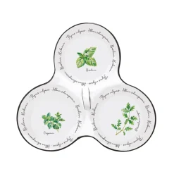 Easy Life Plateau apéritif 20,5×17 cm avec 3 bols en porcelaine HERBARIUM> Quotidienne|Services De Table En Porcelaine​