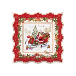 Easy Life Plateau de service en porcelaine de 30×30 cm CHRISTMAS MEMORIES> Noël|Services De Table En Porcelaine