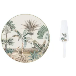 Easy Life Plateau à gâteau Ø 32 cm avec spatule en porcelaine dans une boîte cadeau NOSTALGIC HEAVEN> Nature|Services De Table En Porcelaine