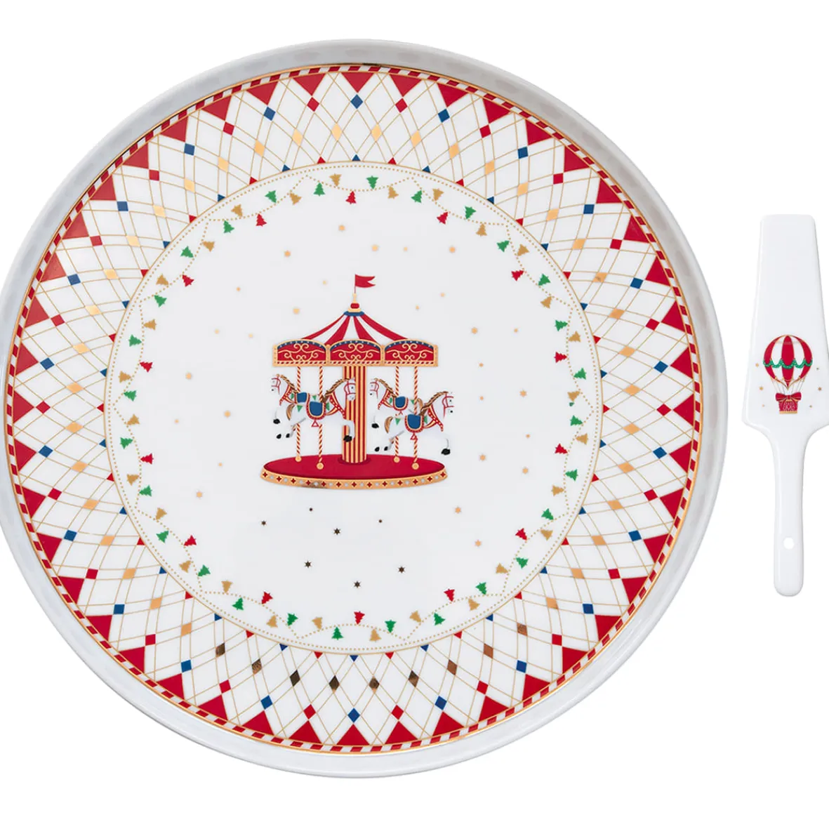 Easy Life Plat à gâteau avec une pelle CHRISTMAS WONDERLAND> Noël|Services De Table En Porcelaine