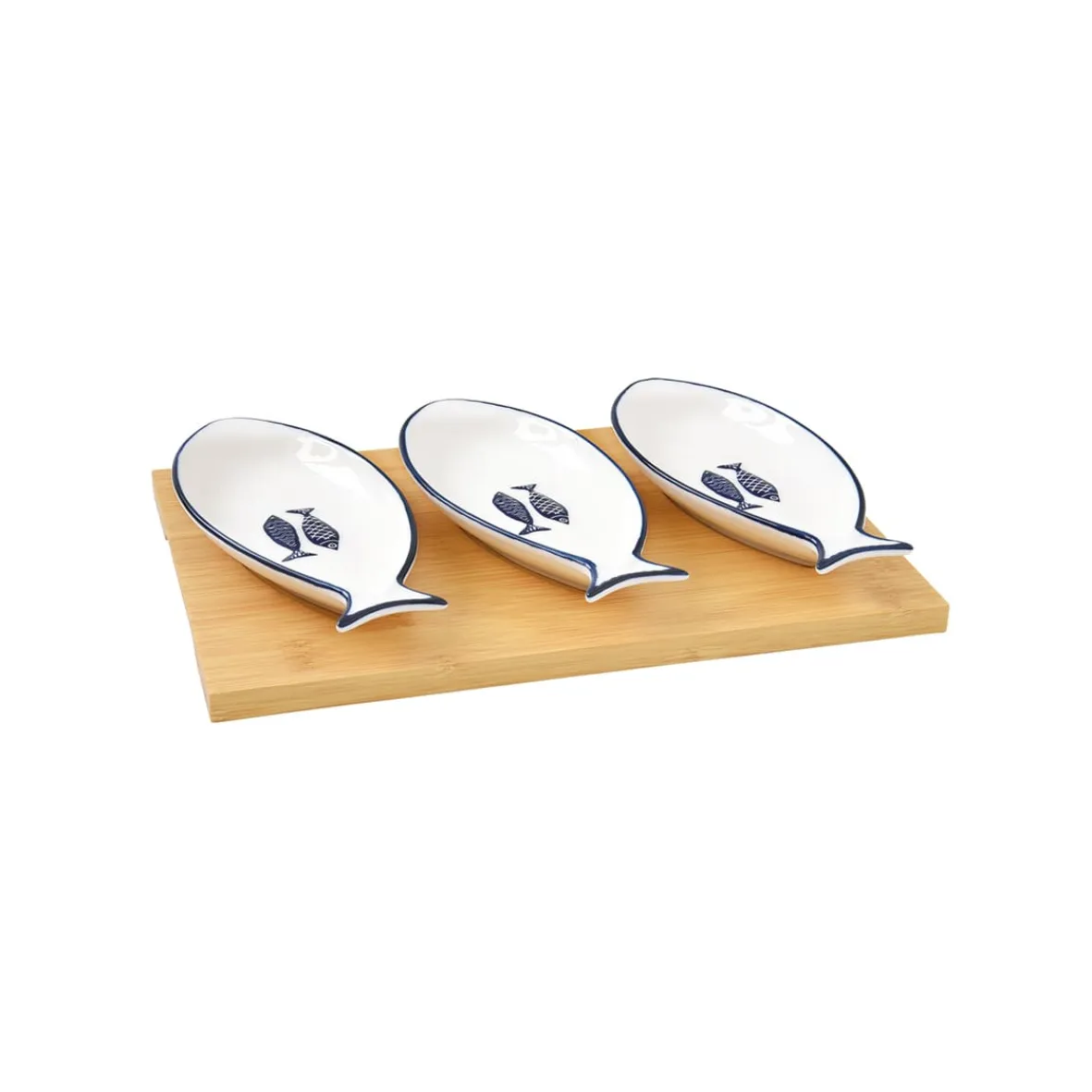 Easy Life Set apéritif avec 3 bols et plateau SEA SHORE> Maritime|Services De Table En Porcelaine