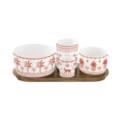 Easy Life Set apéritif composé de 4 bols EXOTIC VIBES> Ethnique|Services De Table En Porcelaine​