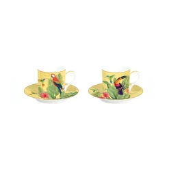 Easy Life Set de 2 tasses à café et soucoupe EXOTIC PARADISE> Petit Dejeuner|Exotic Paradise