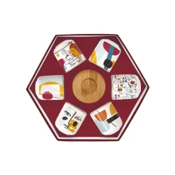 Easy Life Set de 6 tasses à espresso de 100 ml avec soucoupes MODERNISM> Coffret Cadeau|Petit Dejeuner