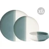 Easy Life Set de vaisselle 18 pièces DOUBLE GREEN> Services De Table En Porcelaine​|Double